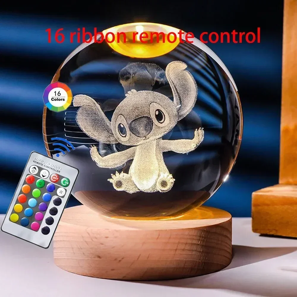 2025 3D Crystal Ball Stitch 16 colors can be remotely controlled Crystal Planet Night Light Laser Carving Children's Gifts