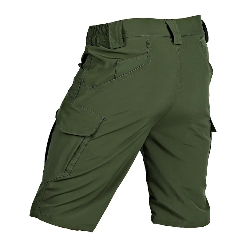 Pantalones cortos tácticos IX9 de secado rápido para hombre, ropa impermeable, transpirable, con múltiples bolsillos, estilo militar, a la moda, holgados e informales, para verano