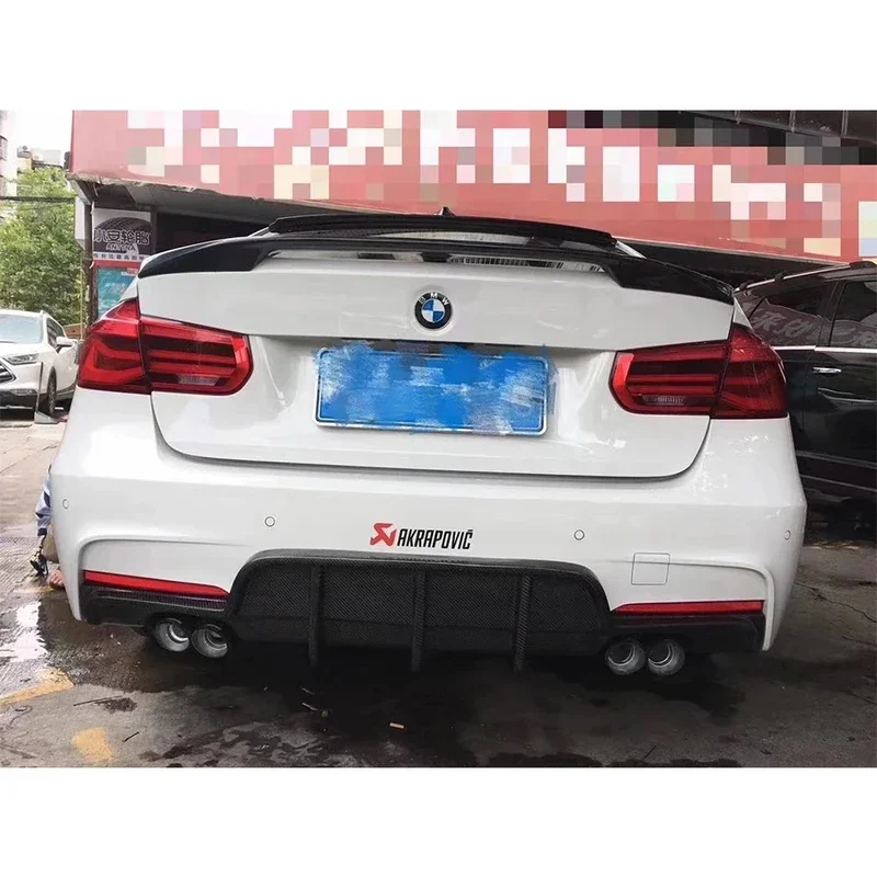 لسيارات BMW 3 series F30 F35 320 330i ألياف الكربون مانع صدمات خلفي للسيارة الناشر الخلفي الخائن سبويلر الظهر الشفاه GEEX ترقية طقم الجسم #5