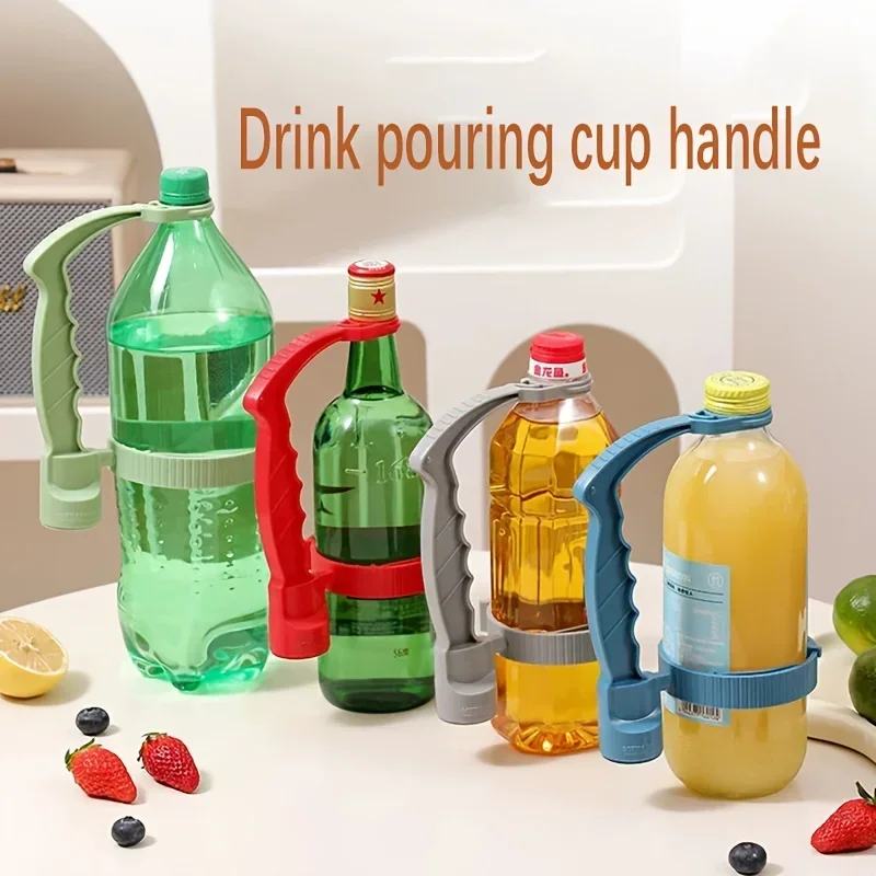 Adjustable Drink Pouring Handle with Built‑In Bottle Opener, Beverage Inverting Holder & Oil Pot Rack with Lemon Cover