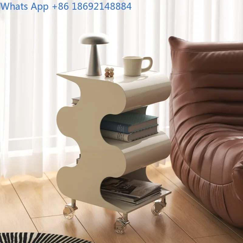Table d'appoint de canapé, chariot mobile en plastique, meuble de chevet Vintage créatif, rangement, Table d'appoint transparente de Style Ins