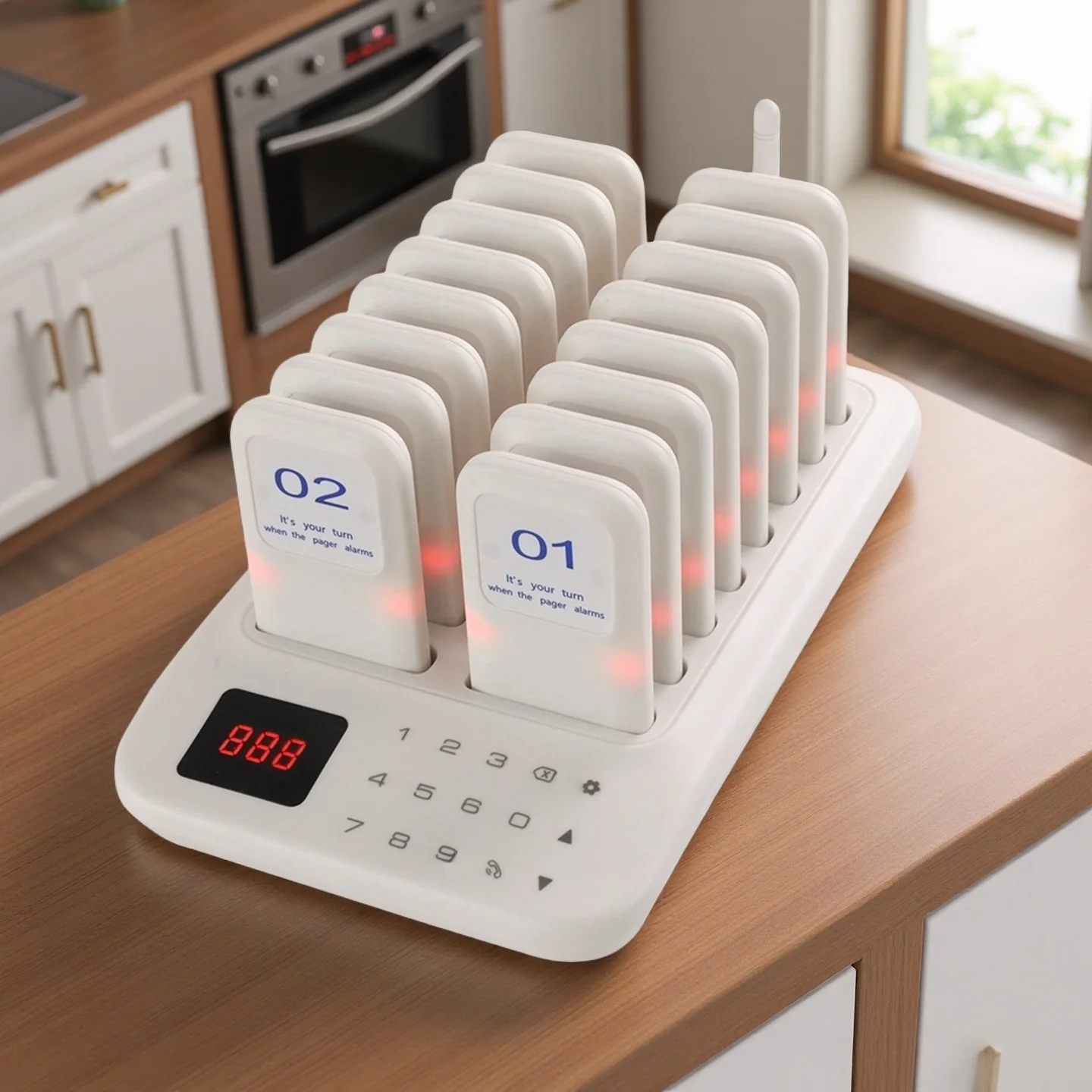Restaurant Pager System, Pagers for Restaurants,1000ft Long Range, 16 Pagers and Beepers for Food Truck, Bars, Food Court