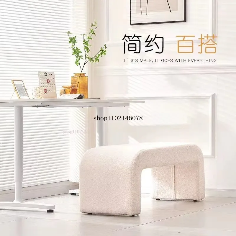 Multifunctional Home Shoe Changing Stool, Bedroom Bedside Ottoman, Cloakroom & Clothing Store Rest Seat, Living Room Sofa Side