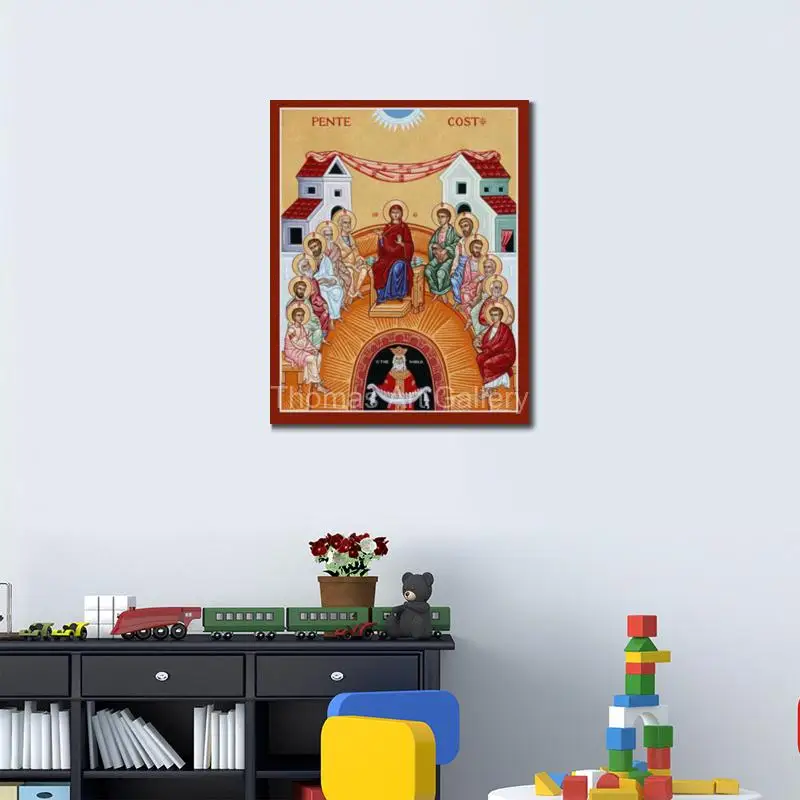 Greek Orthodox Wedding at Cana Icon Canvas Print Byzantine Great Feast HD Wall Art for Christian Home & Religious Gift