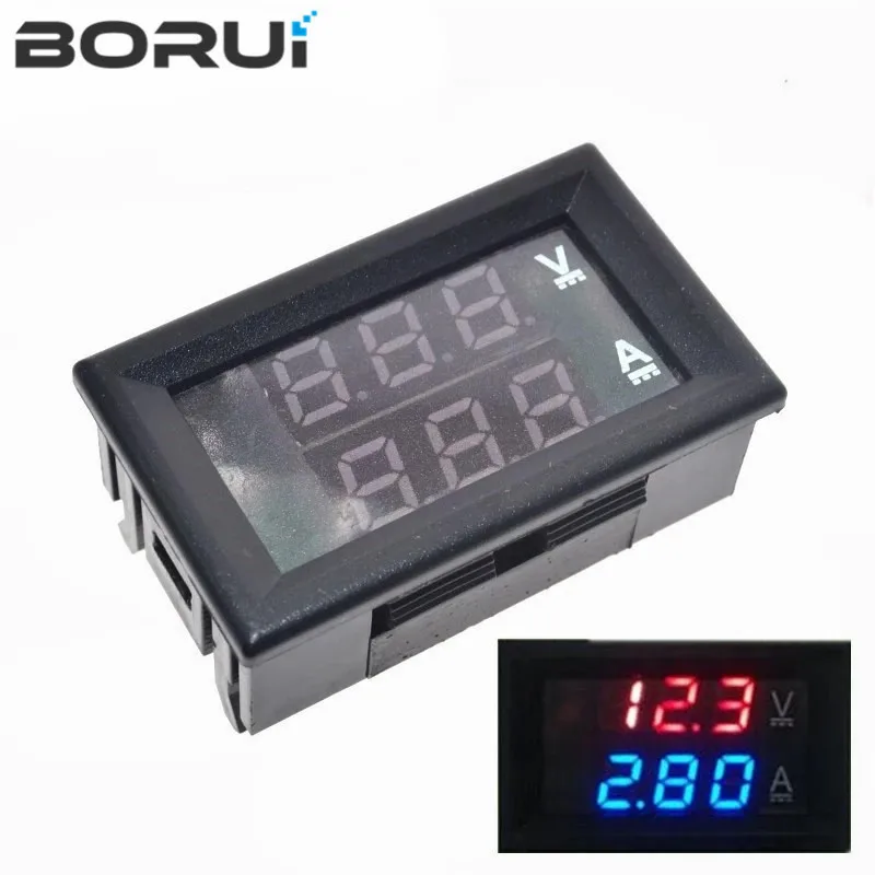 DC 0-100V 10A Digital Voltmeter Amperemeter Dual Display Spannung Detektor Current Meter Panel Amp Volt Gauge 0.28 "rot Blau LED