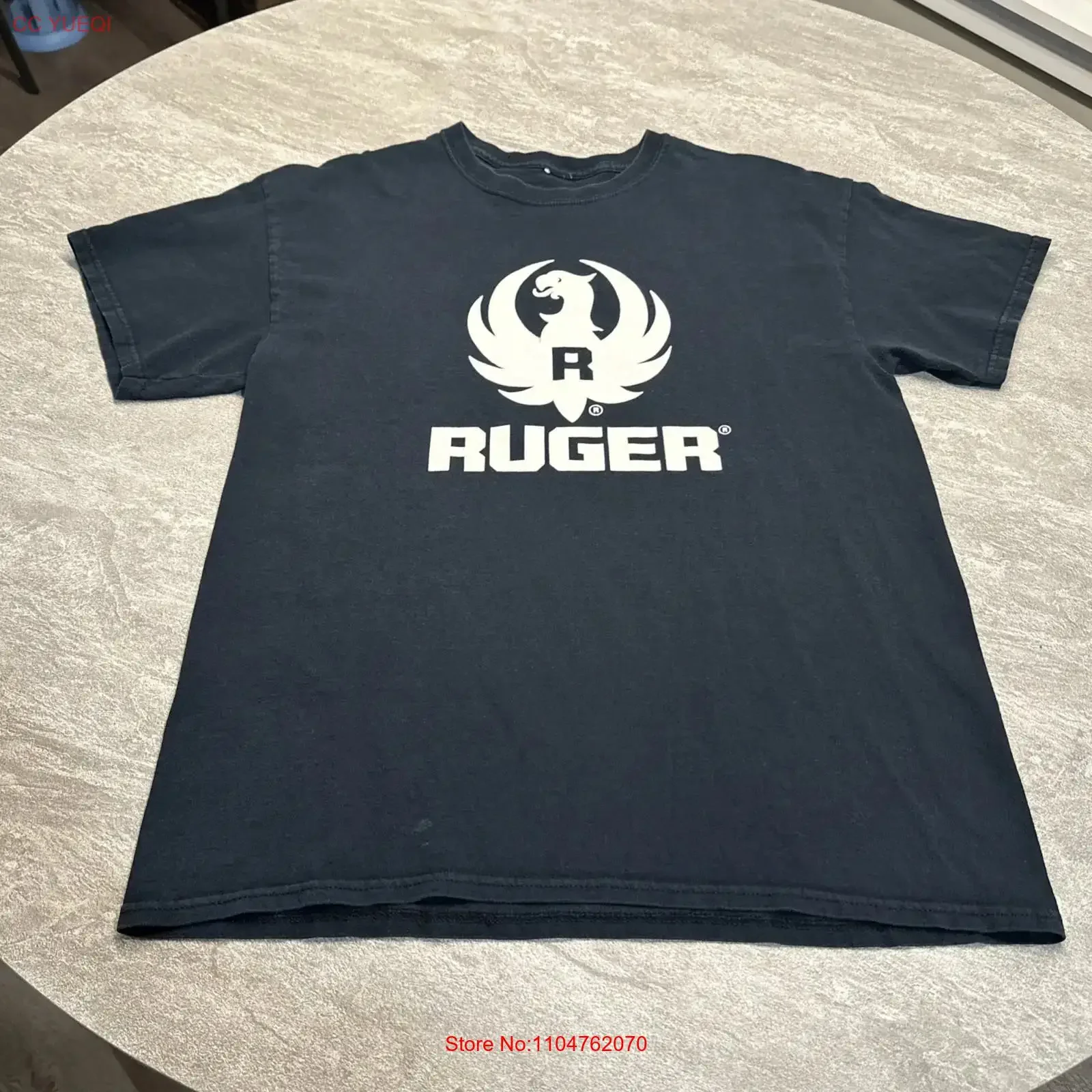 Mens Ruger Firearms T Shirt Guns Promo Eagle Logo Large Black vintage Washed Comfortable homme Versatile Stylish Casual fashion