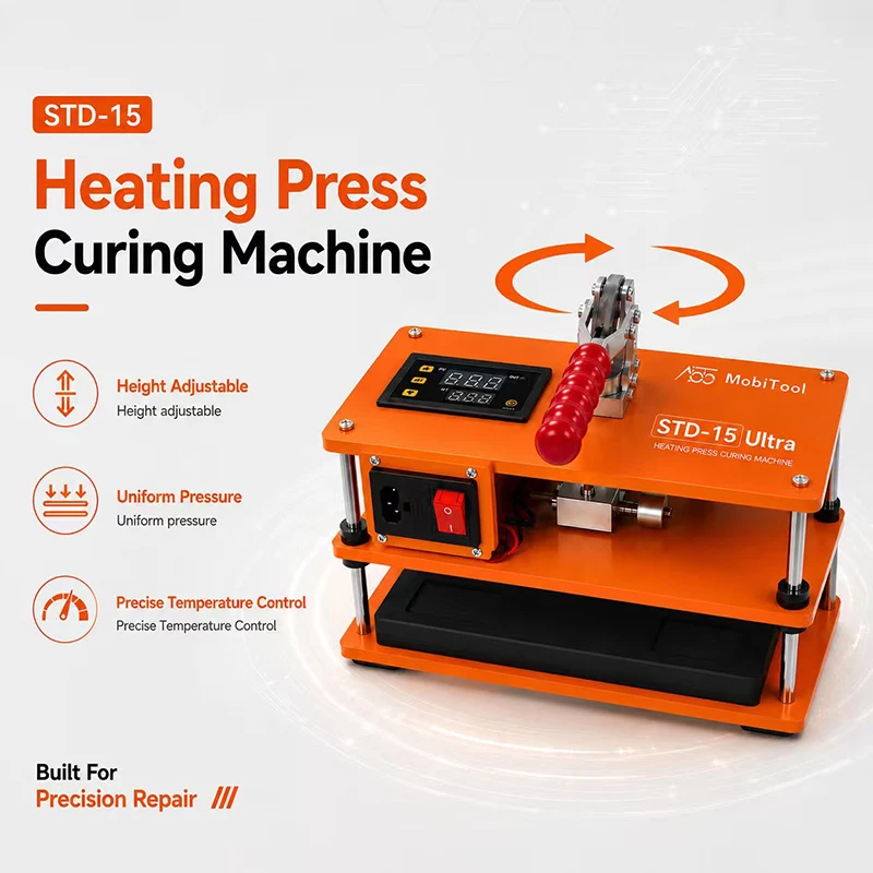 

STD-15 Heating Press Curing Machine Uniform Heating Accurate Control Precise Pressure Mobile Phone Repair Heating Platform