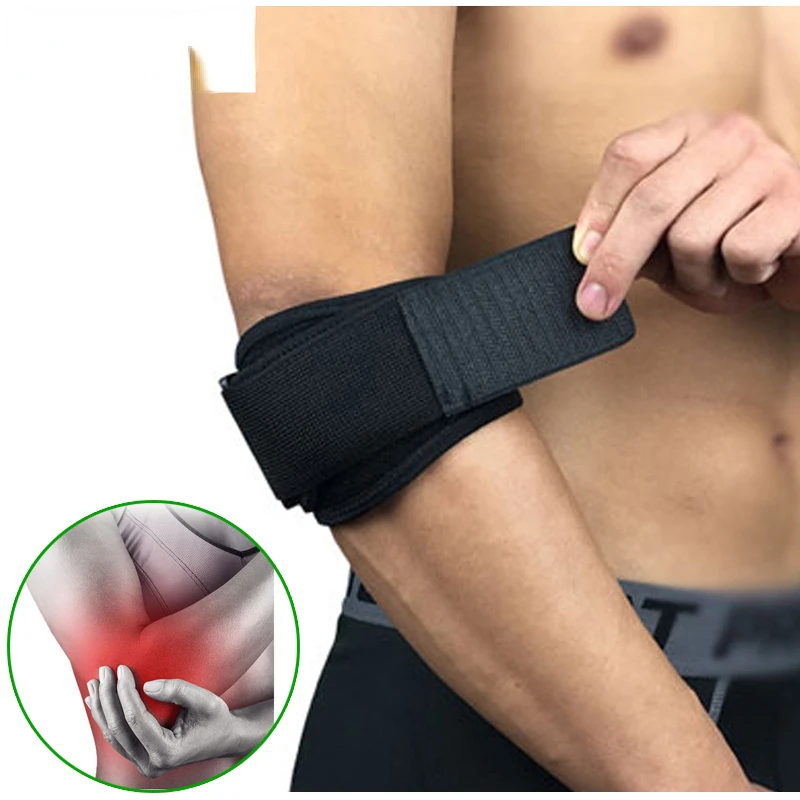 1Piece Tennis Elbow Brace for Tendonitis - with Compression Pad Tennis & Golfer's Elbow Strap Band - Relieves Forearm Pain