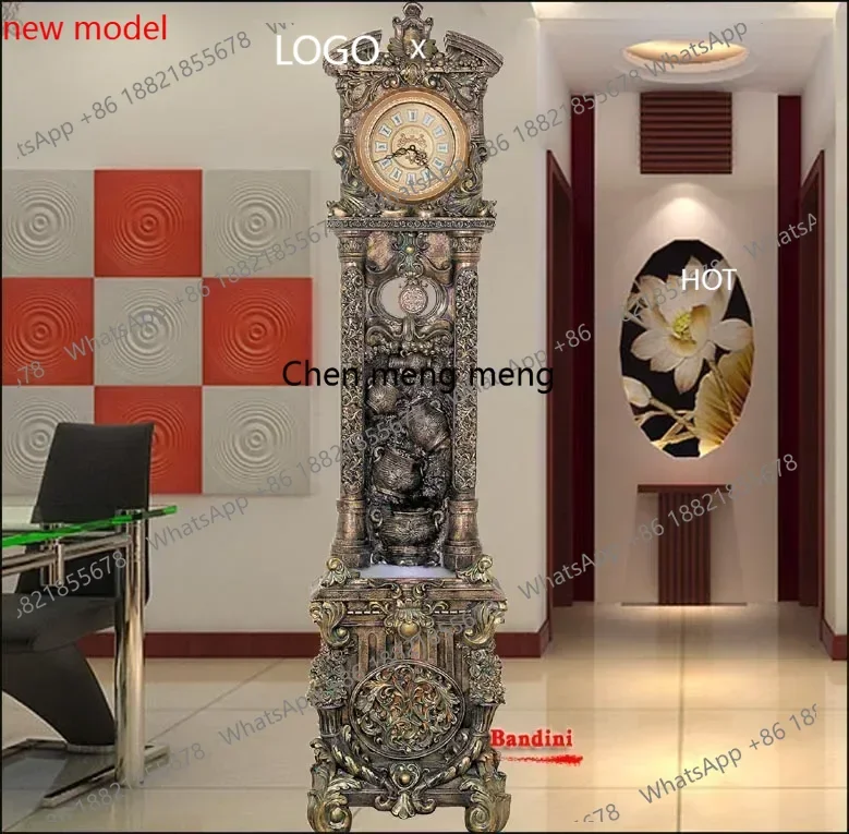d178 Clock Vertical Bell Large Standing Grandfather Clock European Antique Clock TV Cabinet next to Floor Ornaments