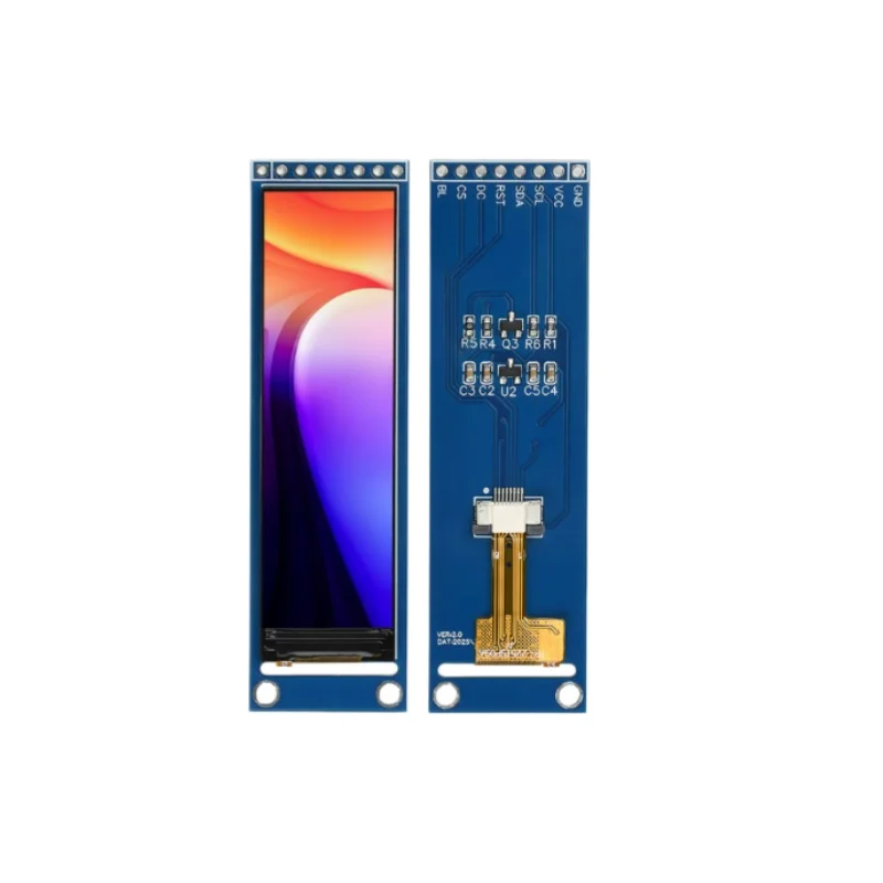 2.25-Inch TFT LCD Display Module ST7789 Full-View LCD SPI Color Screen 8-Pin Connector Blue Panel 76*284mm