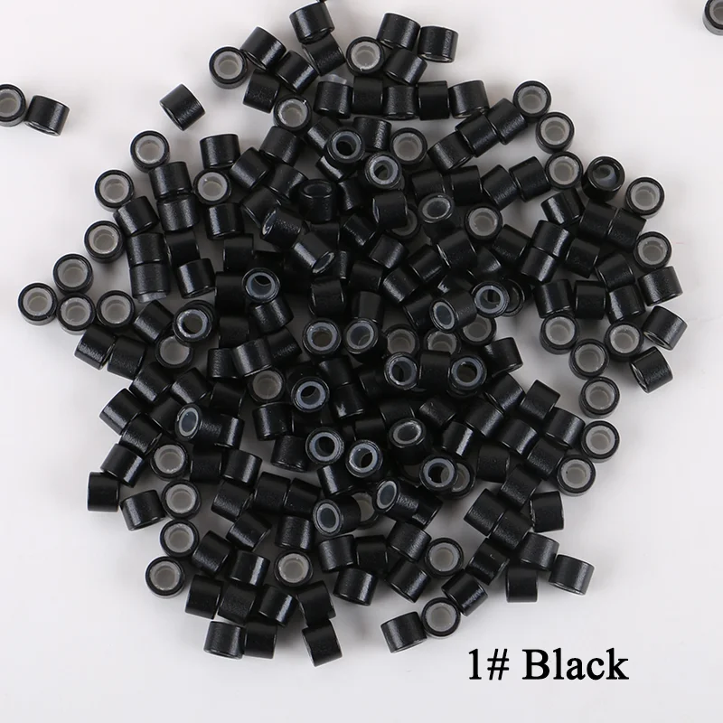 10000pcs/bag 4.0mm Silicone Lined Micro Rings Beads Links Tubes For I-tip/Weft Hair Extensions 8 Colors Available