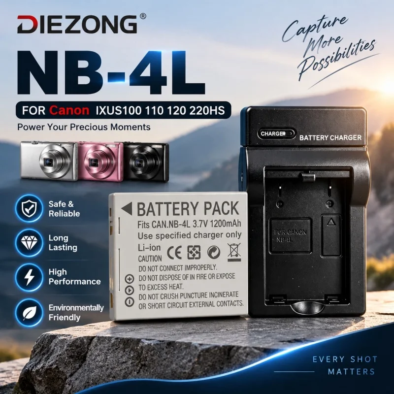 NB-4L Suitable for Canon CCD Camera Battery Charger IXUS100 110 120 220HS Long Lasting Battery Life Stable and Durable