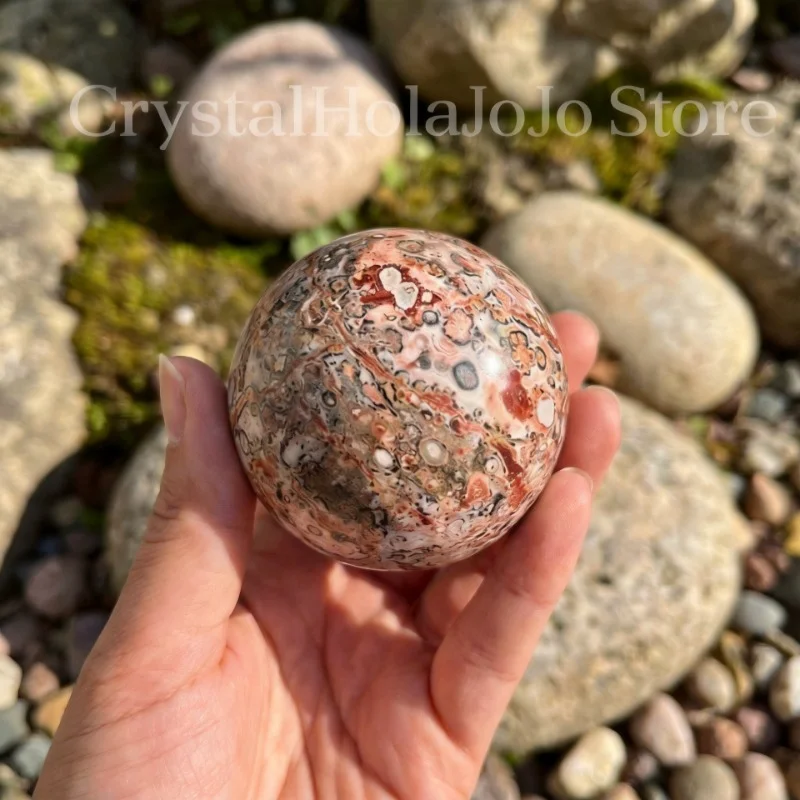 1pc Red Leopard Jasper Sphere, for Christmas Gift, Mother's Day, Collectibles