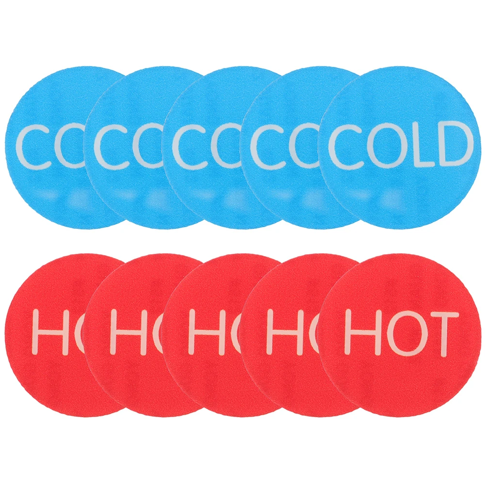 

20pcs Hot Labels Acrylic Stickers for Faucet Bathroom Kitchen Shower Pipe Signs Indicator Safety Marks