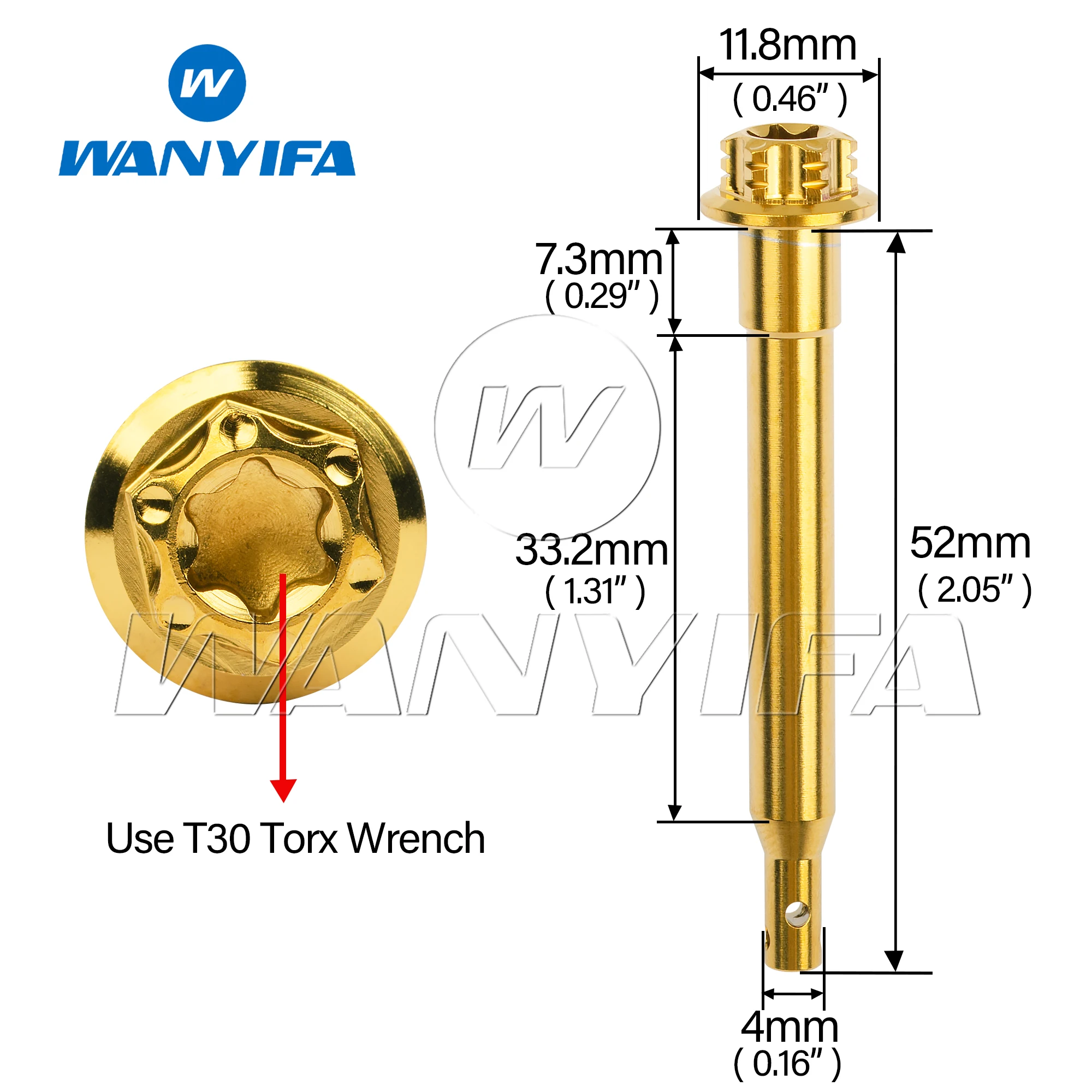 Wanyifa Brembo Specific Titanium Brake Caliper Fastener Kit  Pad Retention  Screws for Motorcycle Front/Rear Disc Brakes 1pcs