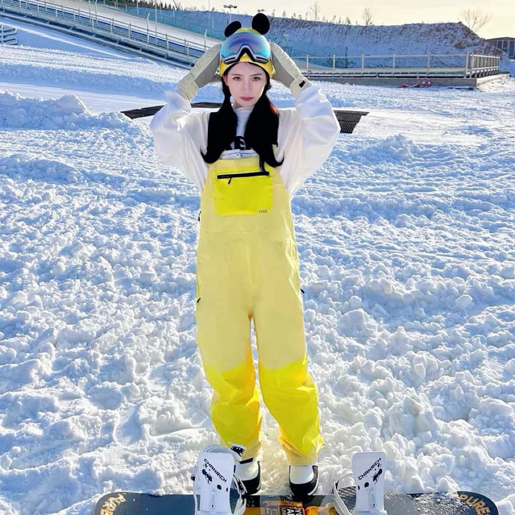 LMM ski overalls niche splicing women's and men's professional waterproof single and double board back warm and windproof