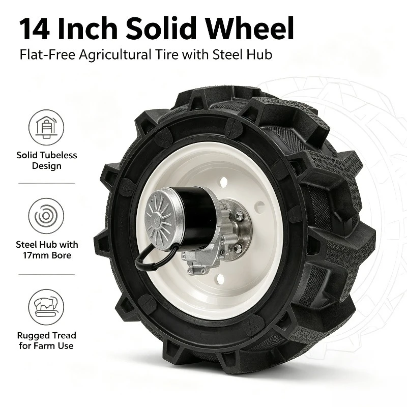 14-inch-solid-tubeless-agricultural-tire-with-steel-hub17mm-bore-replacement-wheel-for-electric-lawn-mower