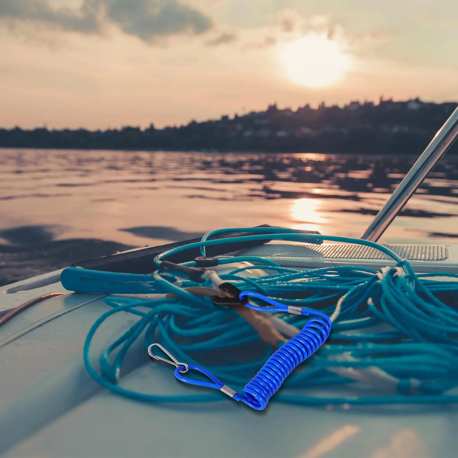 Boat Engine Safety Cord with Stop Button Emergency Pull Cord Floating Wrist Strap for Outboard Motor Jet Boat Fishing Marine
