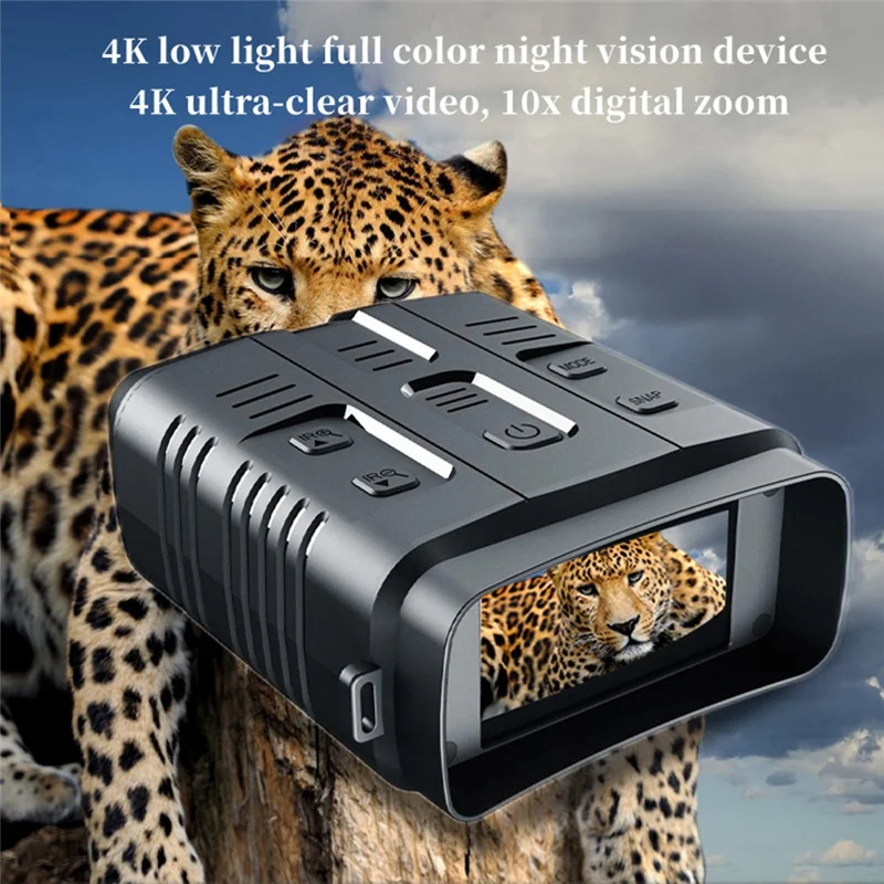 ABGI-N009 4K HD Binoculars Night Vision Infrared 2160P HD Outdoor Camping Hunting Night Vision Goggle Day Night Dual Use 800M Du