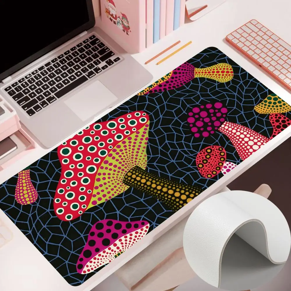 Y-YAYOI-KUSAMA Art video game Mouse Pad Mouse Pad 900×400MM Accessories Gaming Computer PU Mousepad Leather Table Pad Carpet Des