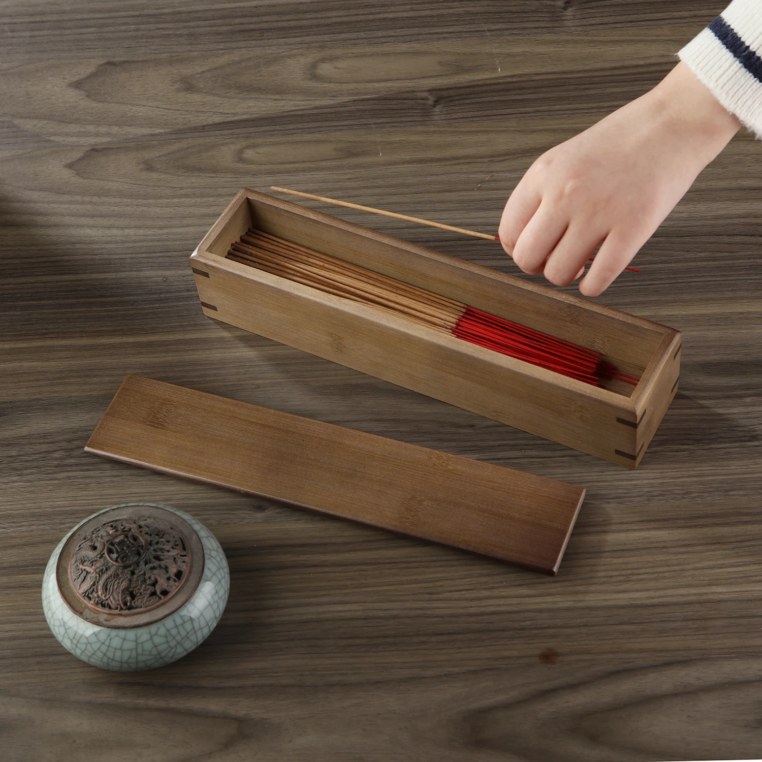 Drawer Organizer Bamboo - Caixa de armazenamento de vara de