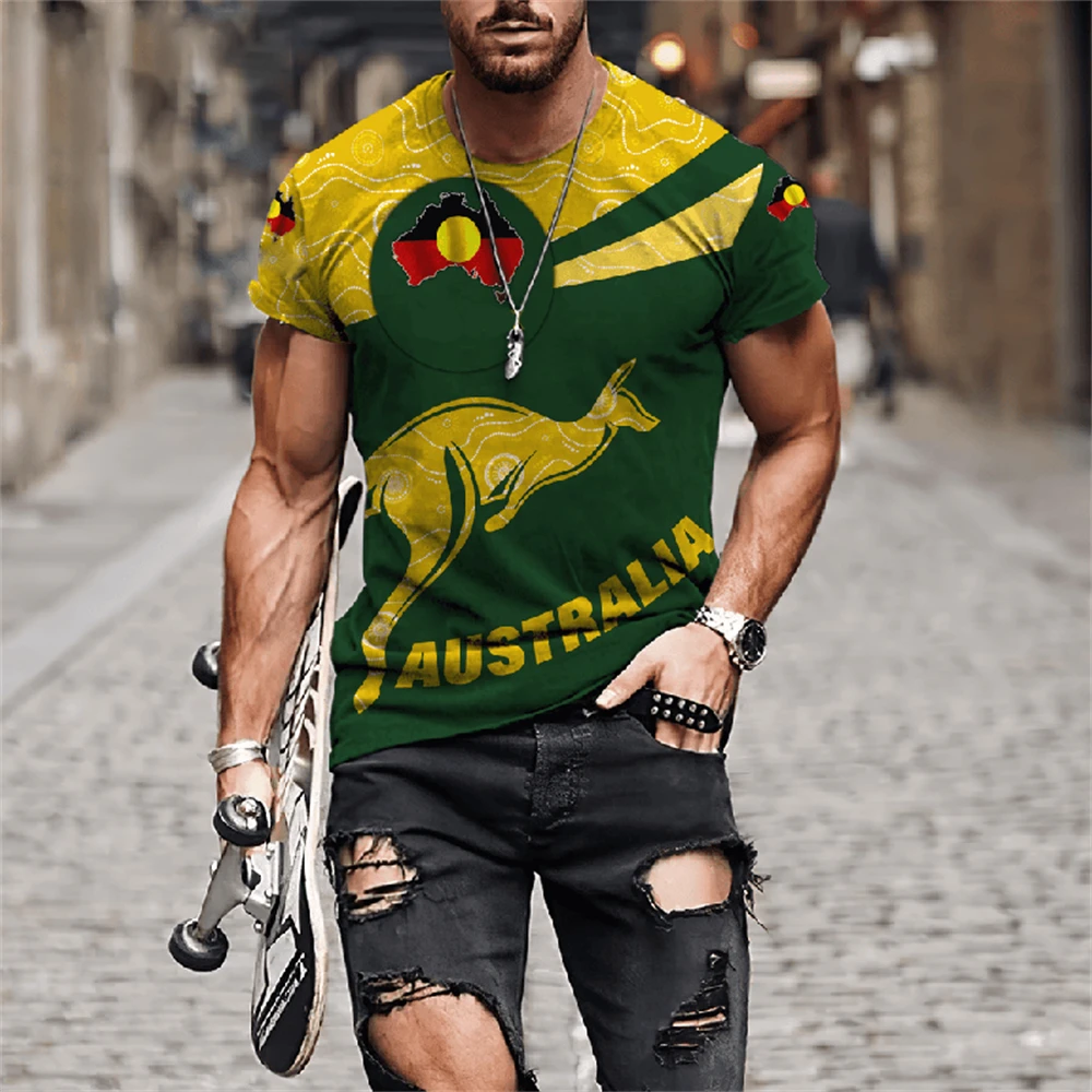 Australia Graphic T Shirt 2026 New 3D Kangaroo Print Quick Dry Breathable Men Women Unisex Oversized Travel Summer Tops