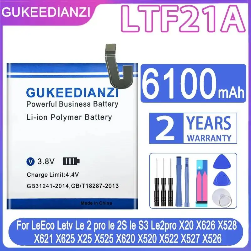 Аккумулятор LTF21A 6100 мАч для Leeco Letv LE 2 Pro, LE 2S, LE S3, Le2pro, X20, X626, X528, X621, X625, X25, X525, X620, X520, X522, X527, X526