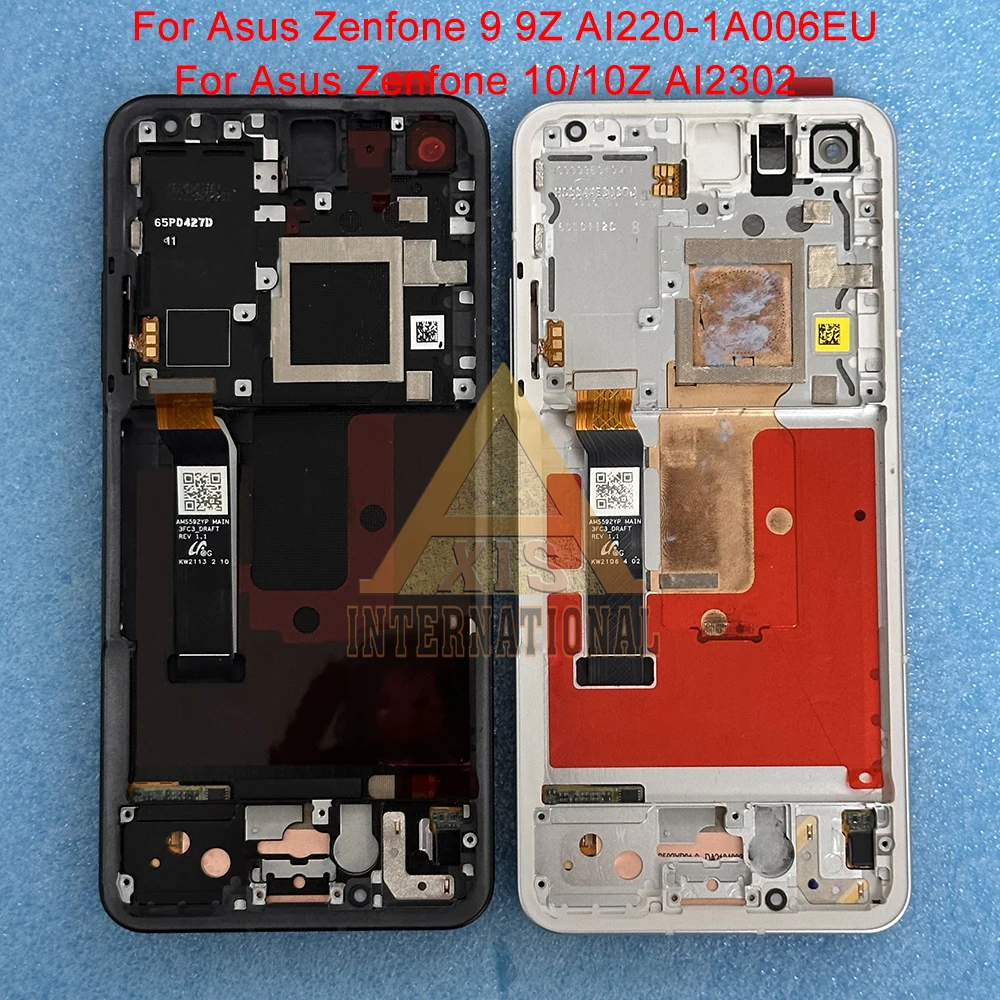 Original Amoled For Asus Zenfone 8 ZS590KS LCD Zenfone 9 9Z Display Screen+Touch Panel Digitizer For Zenfone 10 10Z AI2302 Frame