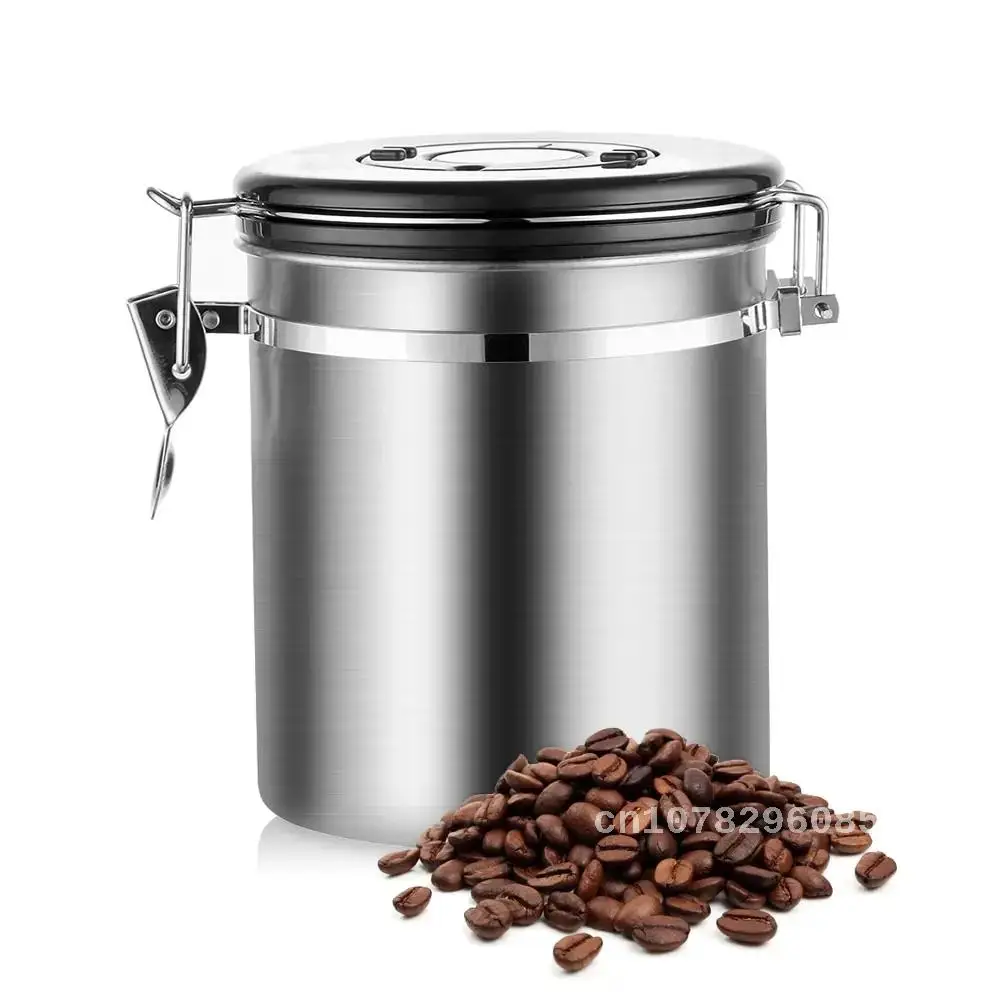 

Stainless Steel Airtight Storage Canister Set, Coffee Beans, Tea Jar, Canister with Scoop, 1.5L Tools