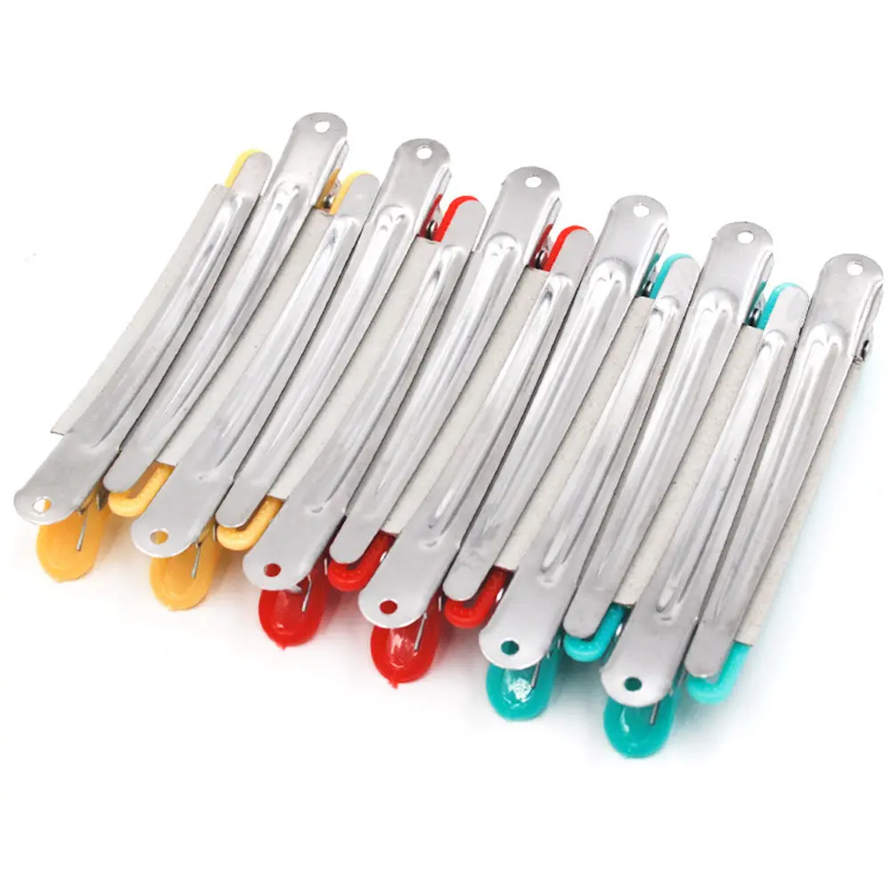 

12Pcs Hairdressing Clips Duckbill Style Aluminum Stainless Steel Non Slip Hair Clips for Styling Coloring Face Washing Travel