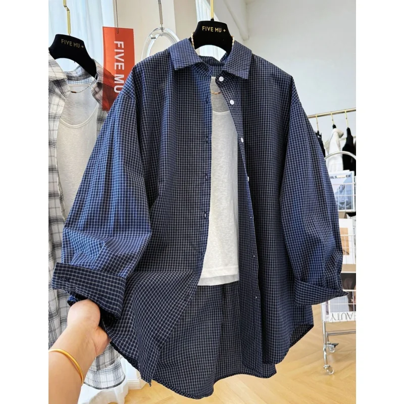 

Extra Large 300 Pounds Plaid Long Sleeve Casual Shirt Men's Spring Autumn New Loose Versatile Shirt Youth Fashion Classic Check