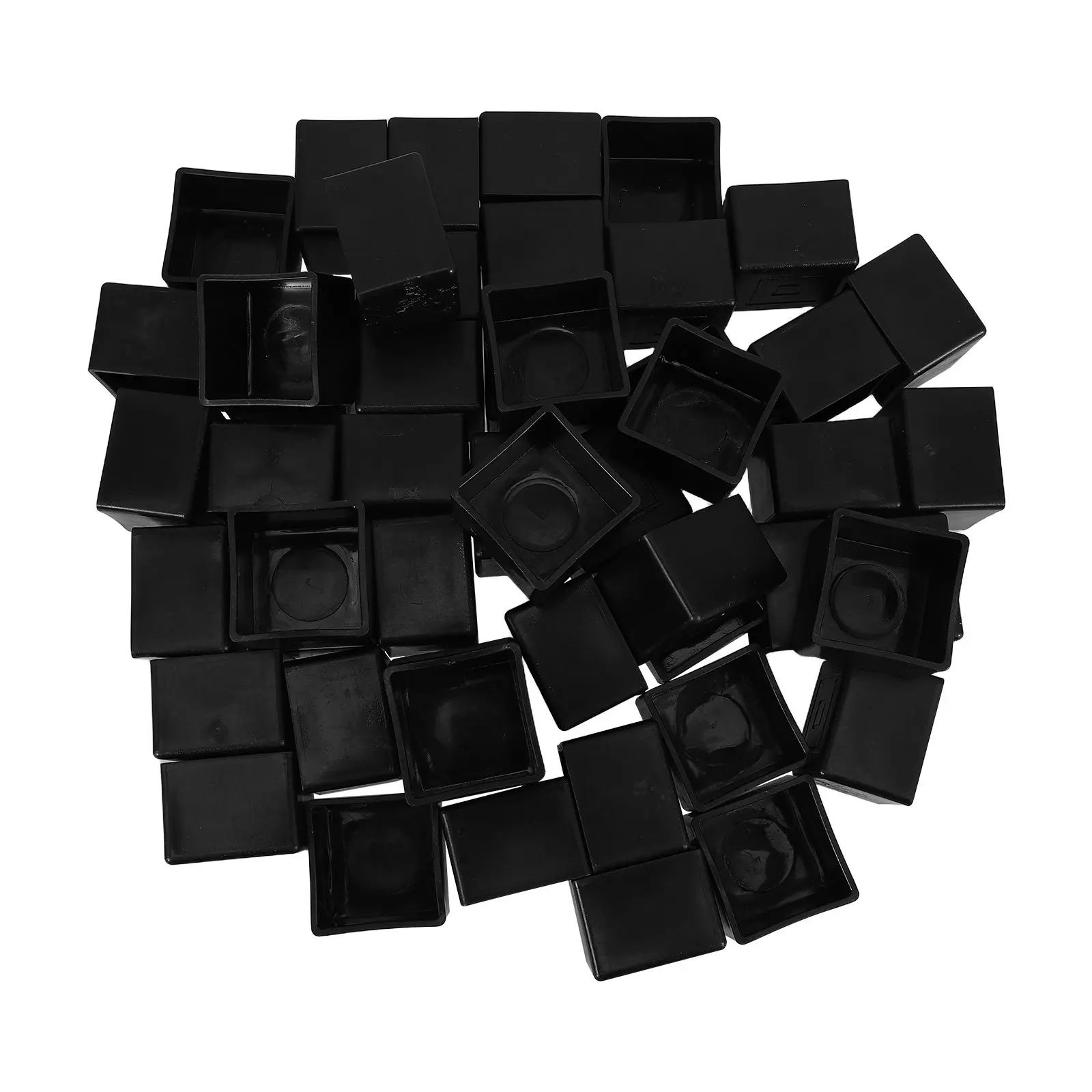 50Pcs Square Tube End Cap Reusable Black 1.38 Inch Pipe Protector Sleeve Industrial Square Pipe Cap Warehouse Rack Construction
