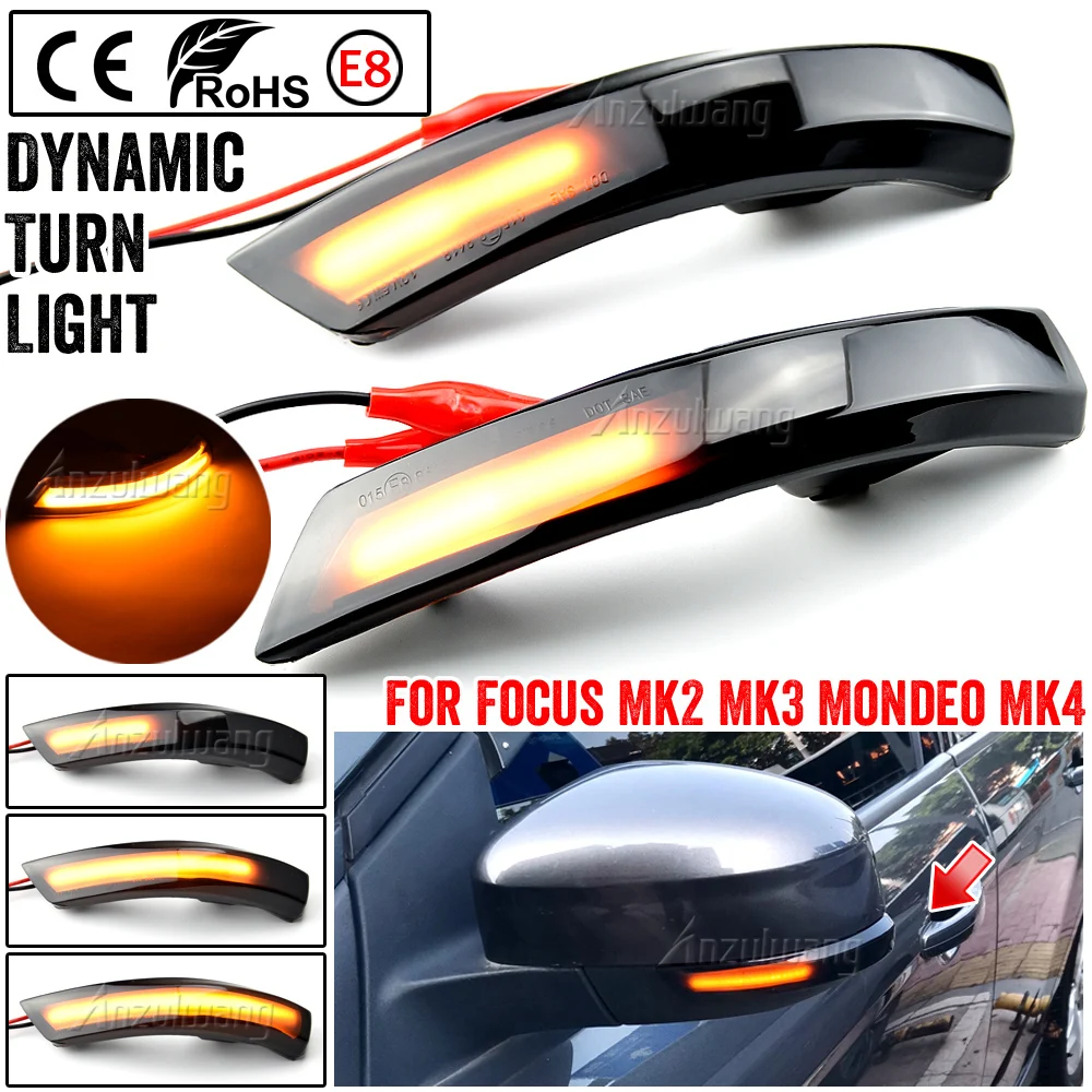 

For Ford Focus 2 MK2 Focus 3 MK3 3.5 For Mondeo MK4 EU Dynamic Turn Signal Light Side Mirror Indicator Sequential Blinker Lamp