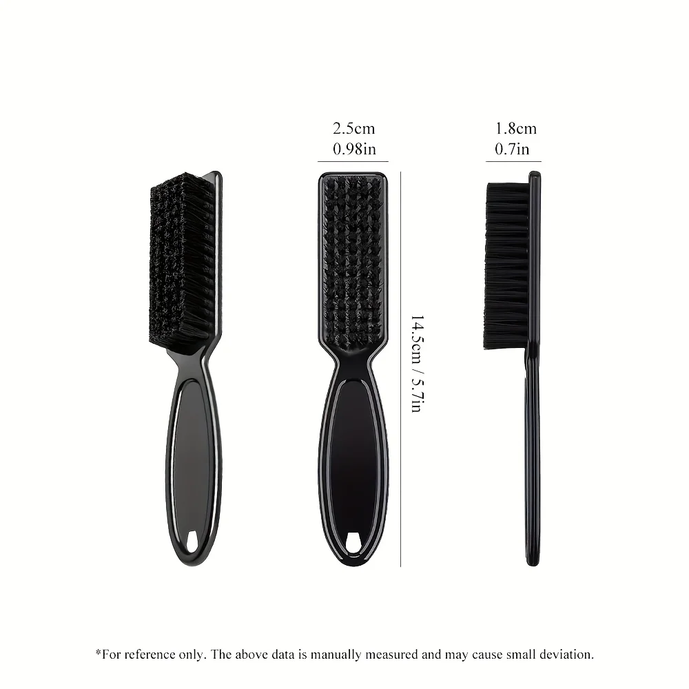 3pcs Retro Oil Head Brush, Broken Hair Cleaning Brush, Men's Beard Brush, Soft Hair Brush, Hair Cutting Carving Small Brush