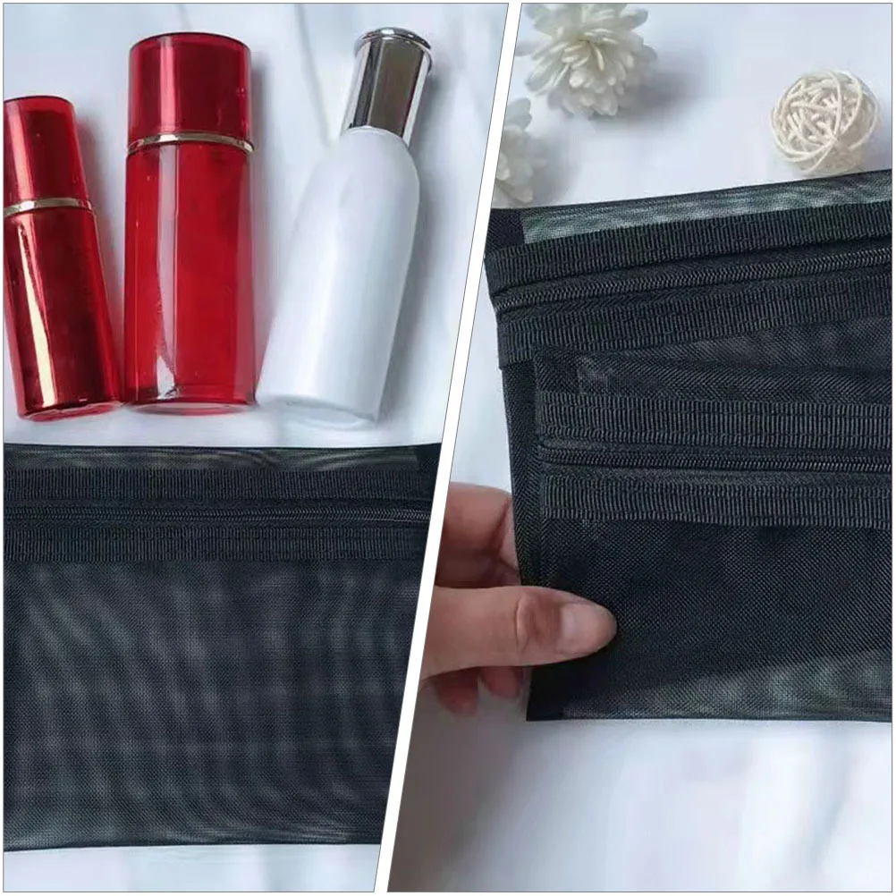 

3pcs Portable Makeup Bag Mesh Zipper Pouch For Travel Large Capacity Organizer Set Lightweight Mesh Bags Women Toiletry