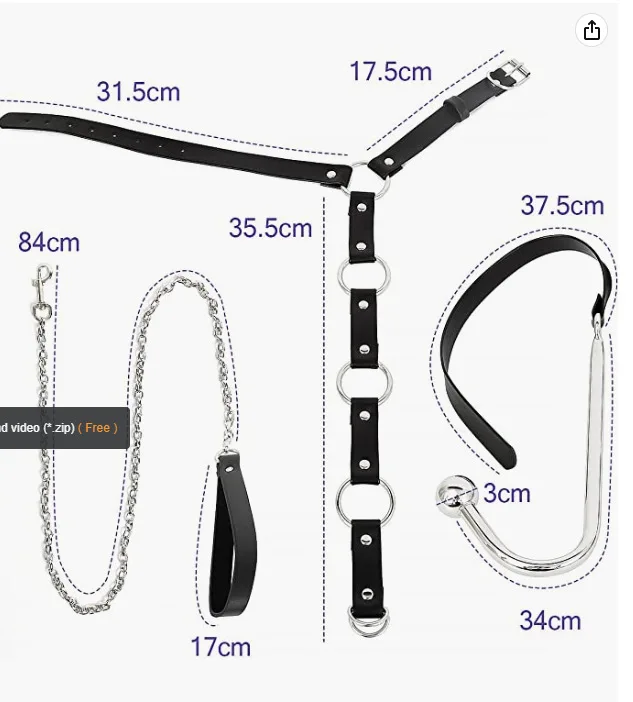 Bondage Anal Hook Butt Plug Adjustable Handcuff Collar SM Erotic Fetish Role Play Couple Sex Toy