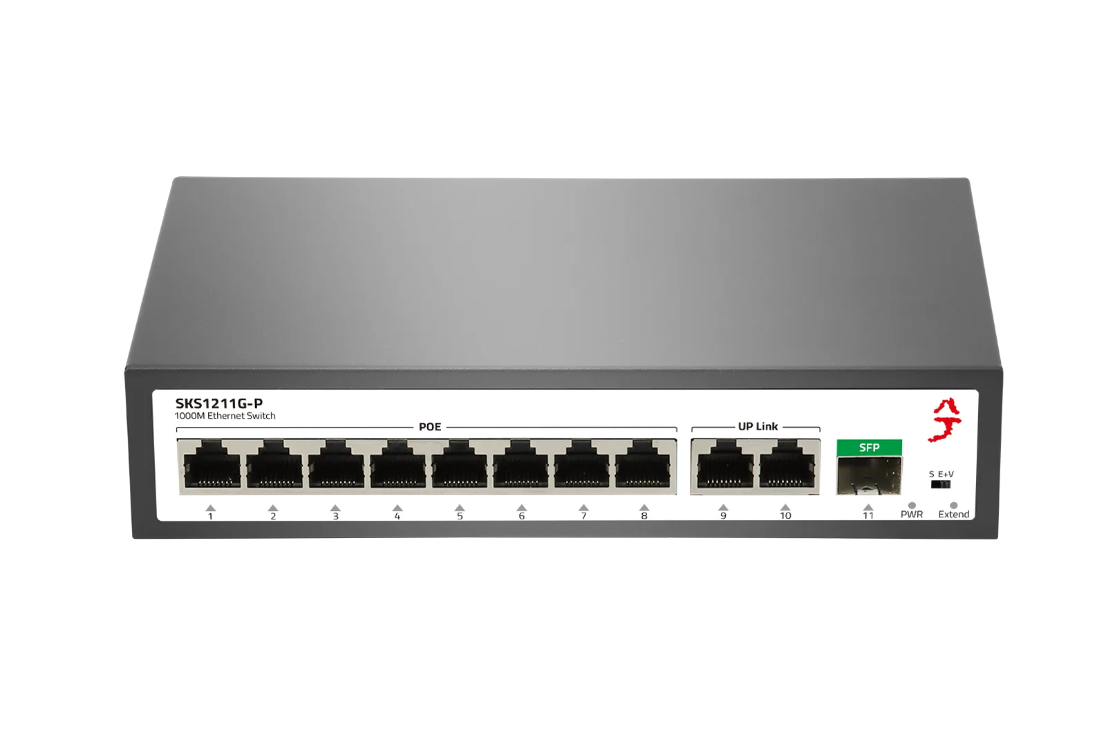 XikeStor-Commutateur de réseau de déchets non géré, détection intelligente AI, 1000m, 8 ports POE RJ45, 2 ports RJ45, 1 port, Plug Play