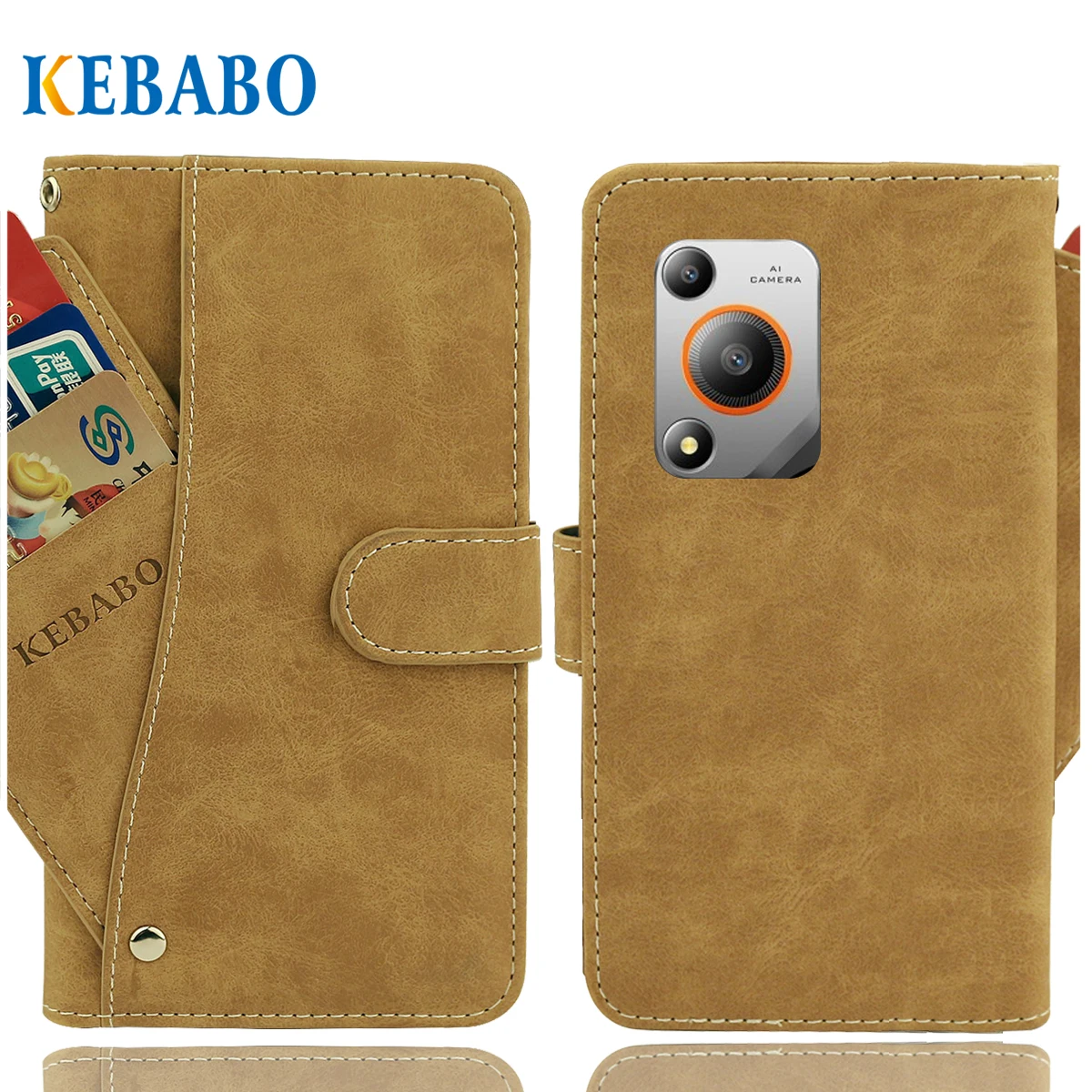 Vintage Leather Wallet Blackview Oscal Marine 1 Case 6.56" Luxury Card Slots Slip-resistant Cover Phone Protective Cases Bags