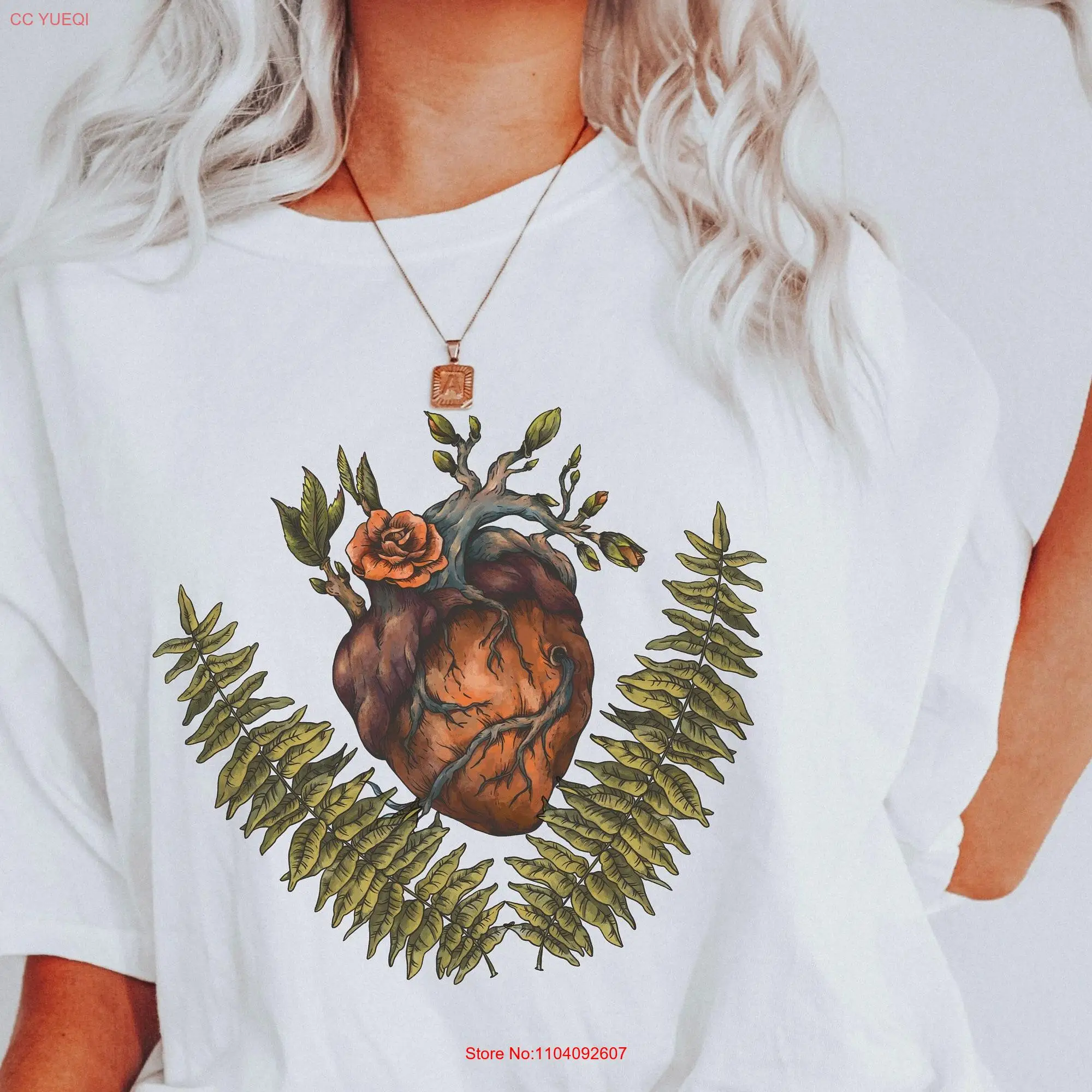 Goblincore T Shirt Cottagecore Comfort Colors Woodland Fern Aesthetic Boho Oversized Dark Academia Botanical Anatomy