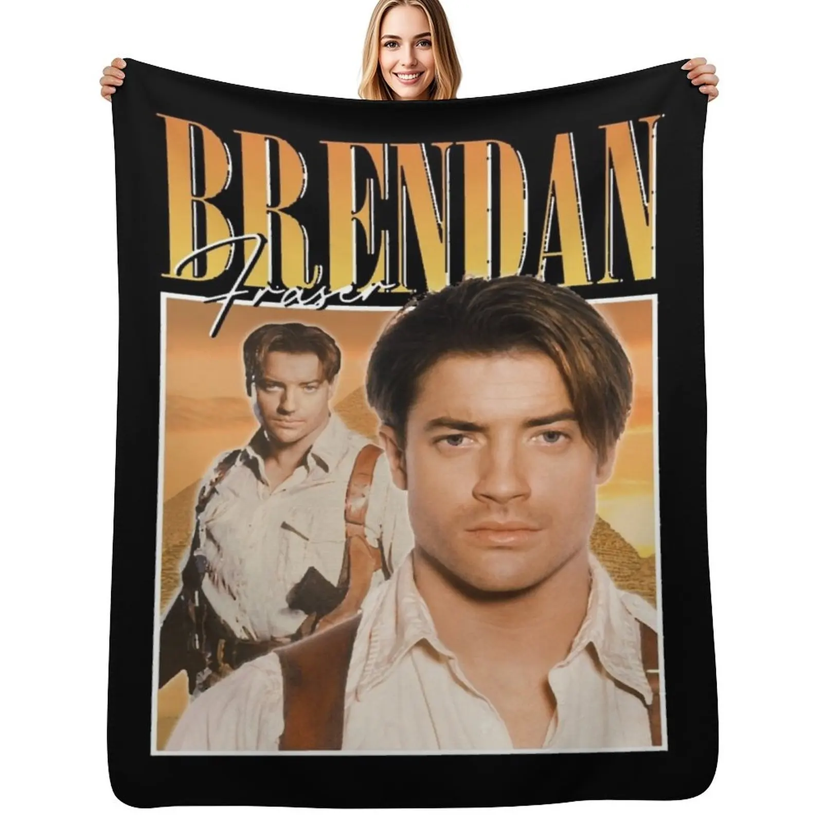 Brendan Fraser 90s style Throw Blanket Thermal Furrys Cute Plaid Heavy Tourist Giant Sofa Blankets