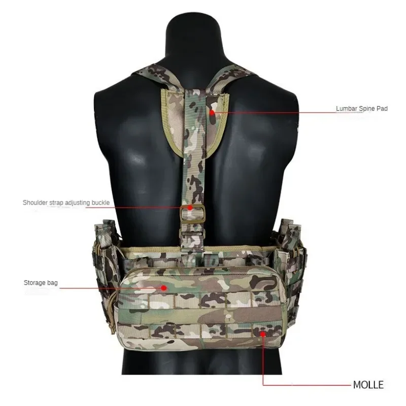 Tactical molle sling bag outdoor tactical equipment camouflage belly bag breathable wearable tactical vest