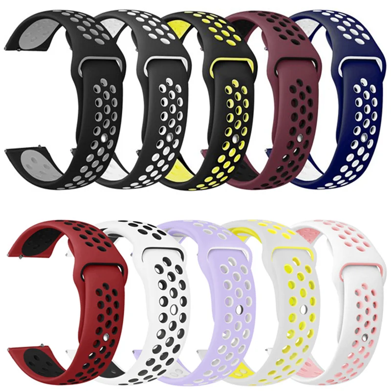 22mm 20mm watch Band for Samsung Galaxy Watch 7-6-5-pro-4-Classic/active 2 40/44MM Silicone bracelet Huawei GT 4-3-2e-pro strap