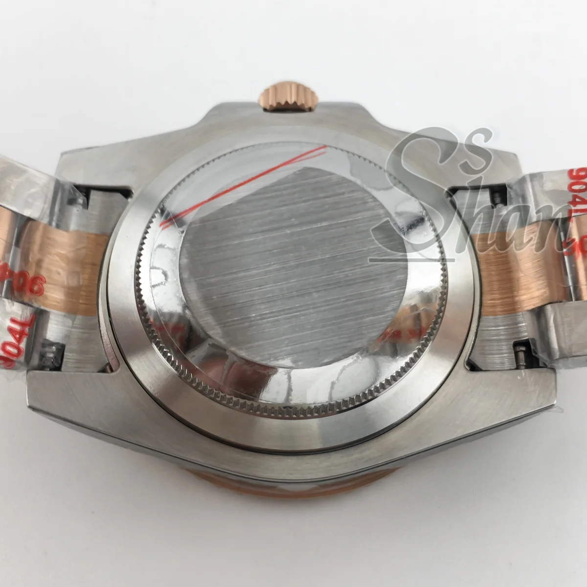 NH34 40mm dos tonos oro rosa GMT reloj automático NH34 de lujo para hombres cristal de zafiro abertura para fecha reloj luminoso con bisel de cerámica