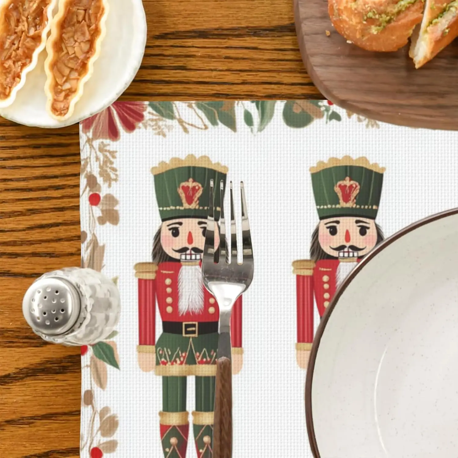 Christmas Nutcracker Placemats Set of 4 Christmas Dining Place Mats Linen Table Mat for Farmhouse Home Kitchen Decor