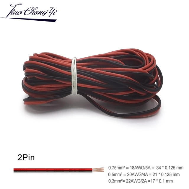 5m 10m 2pin 3pin 4pin 5pin Electric Wires 22AWG 20AWG 18AWG WS2812B WS2813 5050 RGBW Flexible LED Cable Connector Extension Wire