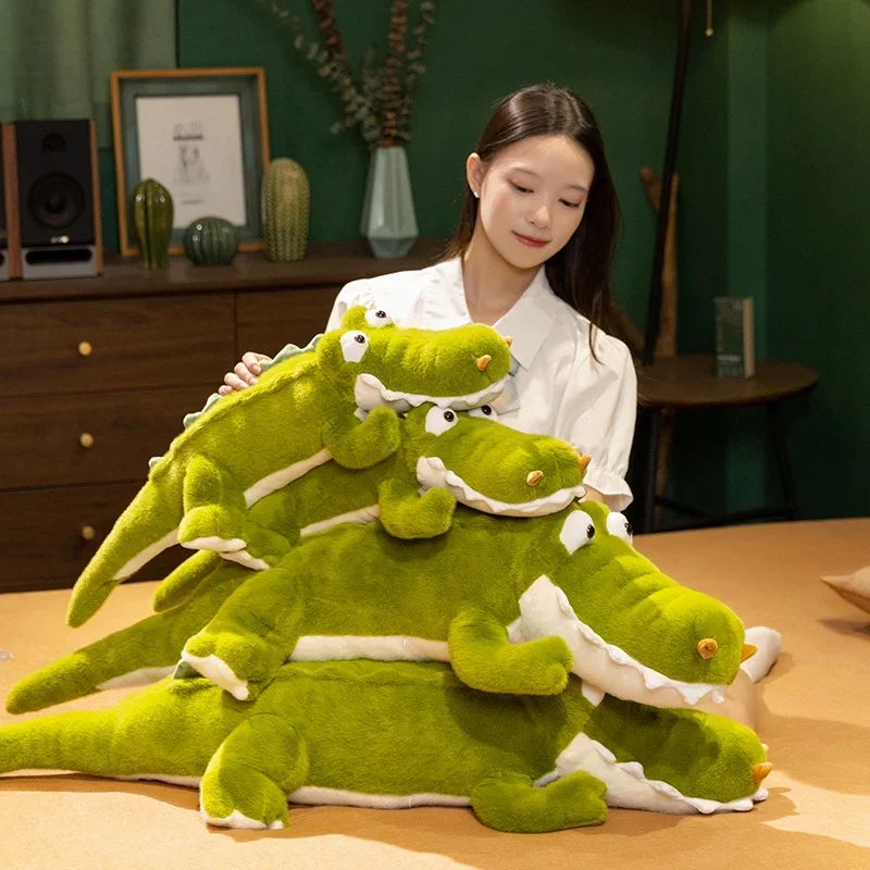 

Anime Big Eyes Crocodile Plush Toys Cozy Stuffed Lying Prone Throw Pillow Soft Soothing Sleeping Companion Lovely Kids Gift