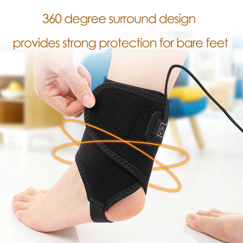Ankle Protection Strap for Autumn and Winter Warmth Black Adjustable Heating Strap Lightweight and portable