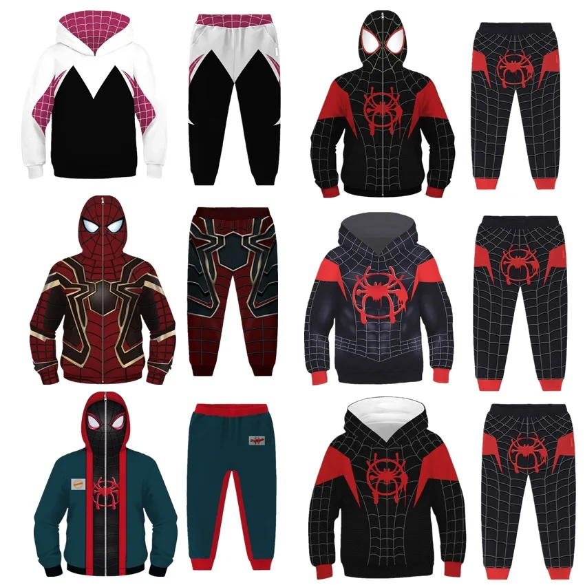 

Cosplay Costume Marvel Avengers Hooded Sweatshirt and Pants 2-Piece Sets Role Play Spider-Man Boys Girls Clothing Fancy Dress Up