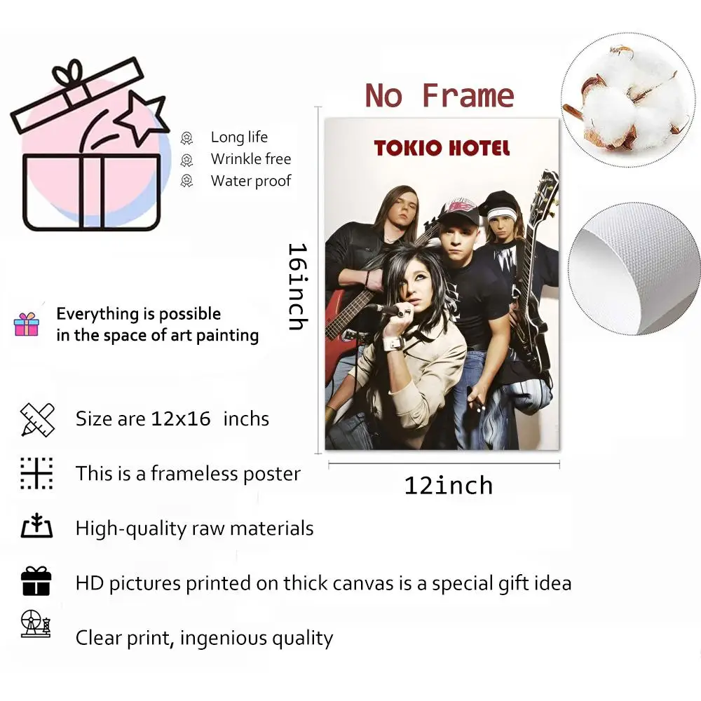 ملصق قماشي معدني لفرقة الروك توكيو للفندق: تجعد مجاني مقاوم للماء ومتين لجميع الفضاء لتزيين الحائط #4