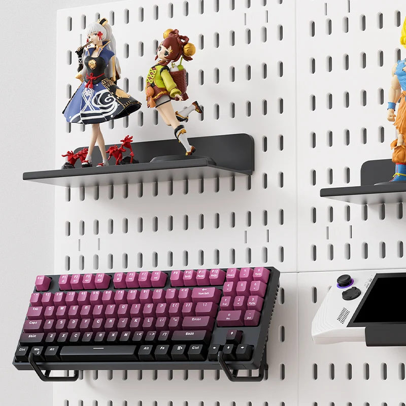 Wall-mtd Pegboard, Accessories Combinable. Ideal for Home Electronics (Keyboards, Etc.), Doubles as Decor.